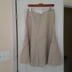 Banana Republic gold a-line linen skirt